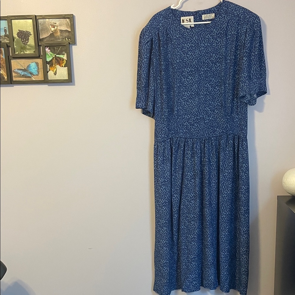 KSL Karin Stevens Vintage Modest Animal Print Maxi Dress size 24W